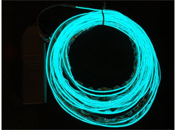 Sewable EL Wire, Aqua, 5 m Electroluminscent (EL) Welted Piping
