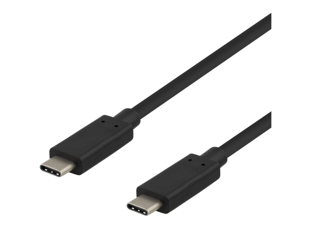USB-C hann - hann kabel, 0,25m, svart 0,25m, USB 3.1 Gen 2, 60W, 10Gbps
