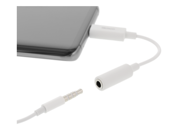 USB-C to 3.5 mm adapter, stereo, active 11 cm, white