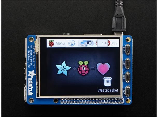 PiTFT Plus - 320x240 2.8" Resistiv Touch for Raspberry Pi 3, 2, A+, B+ og Zero