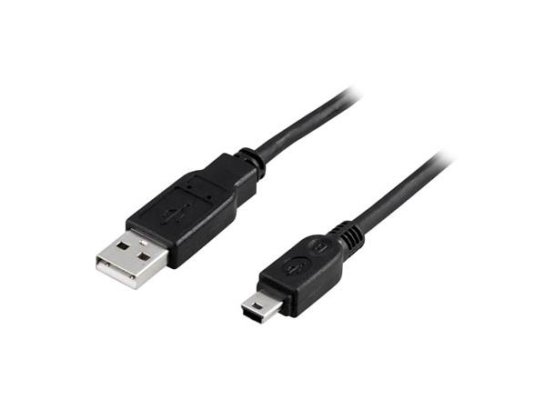 USB 2.0 kabel A - mini-B M/M 1m 1m, USB til Mini USB