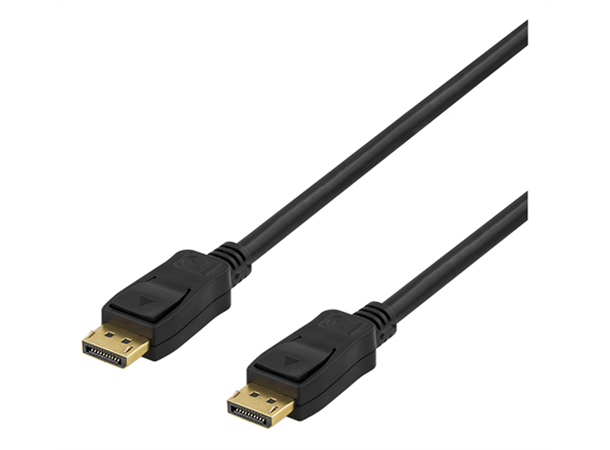 DisplayPort kabel, DP - DP, 10m 10m, Versjon 1.2, sort, med lyd
