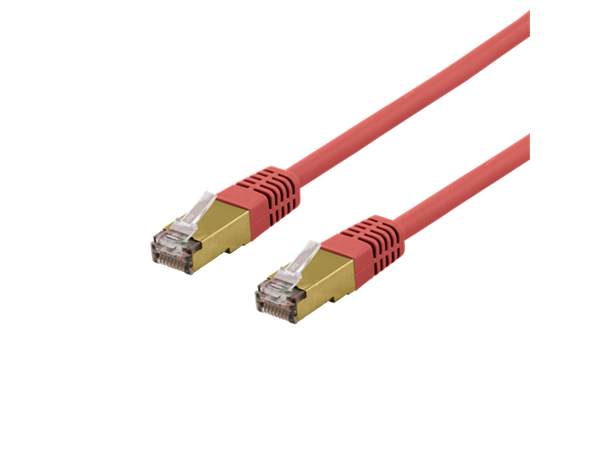 Nettverkskabel S/FTP Cat6a 1m rød 1m, 500MHz Delta-certified, PIMF, LSZH