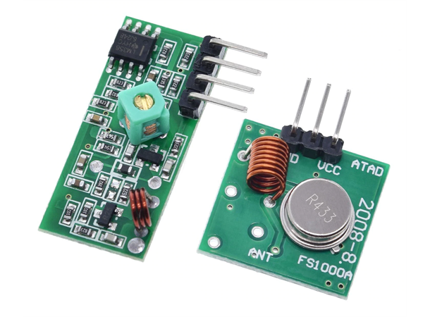 433Mhz RF transmitter and receiver kit for Arduino / Raspberry Pi / Dev-kort