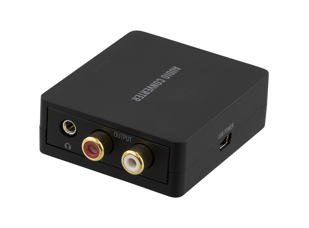 Audio konverter Digital->Analog S/PDIF & koaxial til 2xRCA og 3,5mm