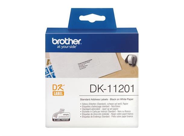 Brother DK11201 Adresseetiketter, 400stk for QL labelprintere, 29x90mm