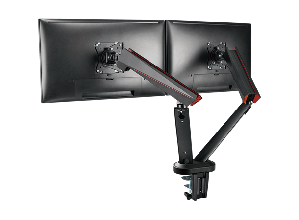 DG Alu gassarm Pro for 2 skjermer 17-32" VESA 75/100, 80° tilt 180° Swivel