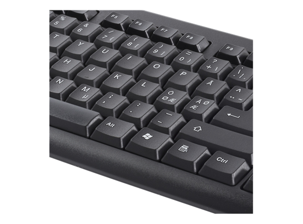 Deltaco USB-tastatur, svart Nordisk layout, 1,1m ledning