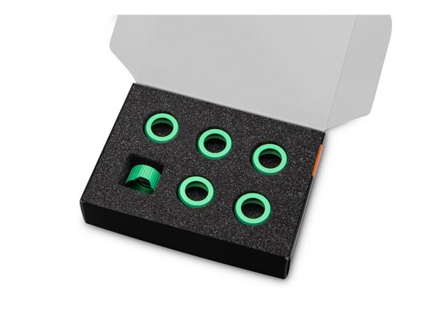 EK-Quantum Torque Compression Ring 6-Pk HDC 12, Grønn, 6-pk, til rør