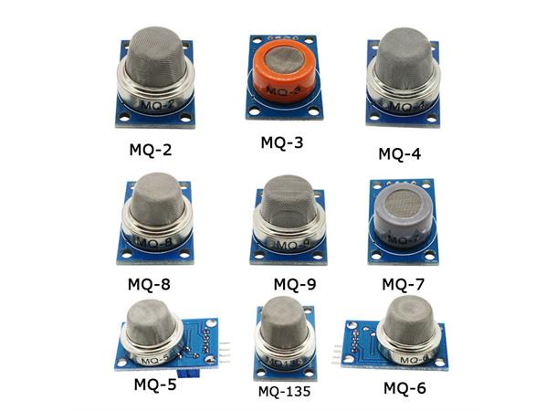 MQ Gas detection module kit 9 stk sensorer MQ-2 til 9 + MQ-135