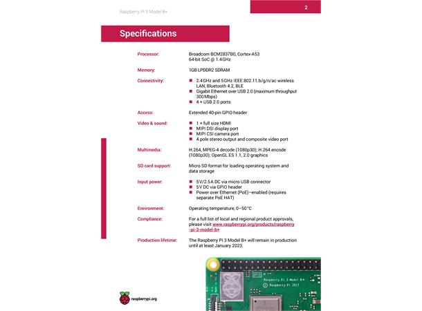 Raspberry Pi 3 Model B+ (GbLan,DualBand) Quad 1,4GHz, DualBand AC 2.4&5Ghz, BT4.2