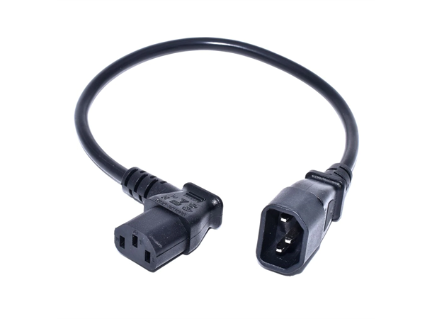 Strømkabel C13/14 adapter, 35cm, HØYRE IEC plug (C13) to IEC socket (C14)