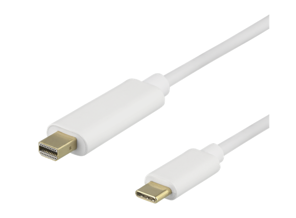 USB-C han -> miniDisplayPort kabel 1m 1m, Hvit, max oppl. 4K@60Hz