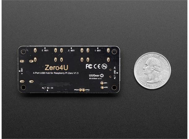 Zero4U - 4 Port USB Hub for Pi Zero - for Raspberry Pi Zero v1.3 og Zero W