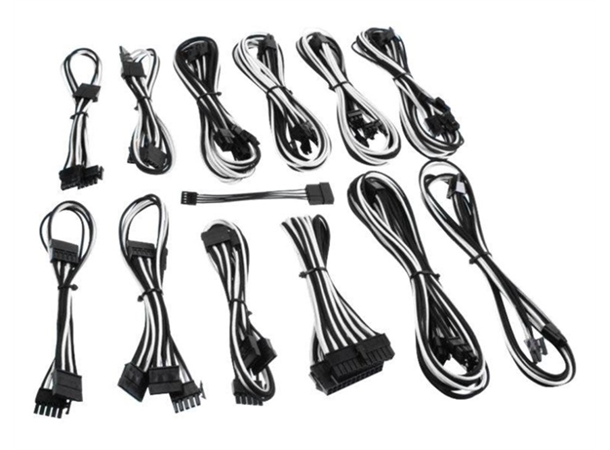 CableMod B-Series DPP Cable Kit - BLACK Basic Cable Kit -Black / White