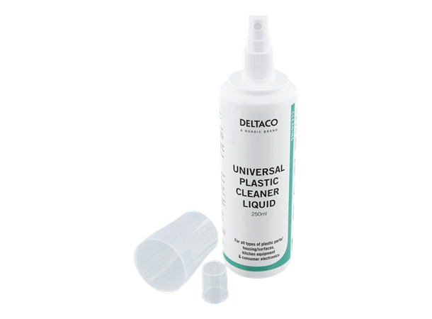 DELTACO sprayflaske med rens (250ml) For plast-overflater - IKKE SKJERM!!
