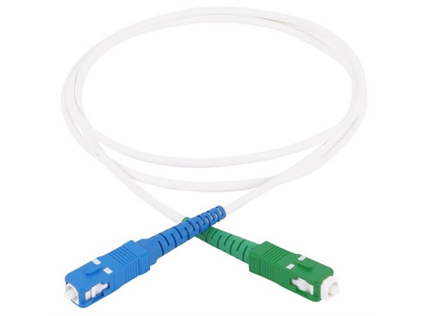Fiberkabel SC/PC-SC/APC, Hvit, 2m 2m,"Abonnentsnor", 9/OS2/2800, blå/grønn