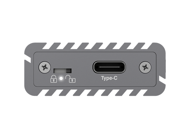 Icy Box USB-C M.2 NVMe SSD kabinett Sølv skrive-lås, følger med USB-C og adapter