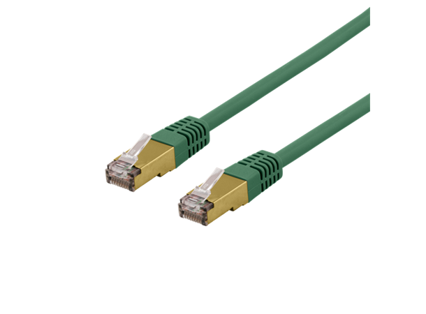 Nettverkskabel S/FTP Cat6a 1m grønn 1m, 500MHz Delta-certified, PIMF, LSZH