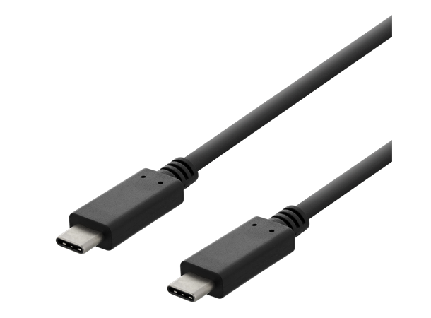 USB-C Ladekabel (3A, 60W), svart, 3m 3m, USB-C (hann-hann), (USB 2.0 data)