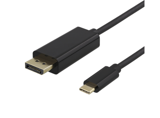 USB-C han -> DisplayPort han kabel 1m 1m, Svart, max resolution 4K@60Hz