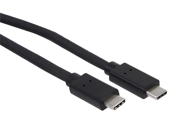 USB-C hann - hann kabel, 2m, svart 2m, USB 3.1 Gen 1, 60W, 5 Gbit/s