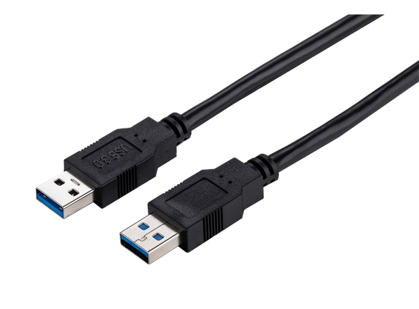 USB 3.0 kabel A - A M/M 2m 2m, USB til USB, svart kabel, 4,8Gbit/s