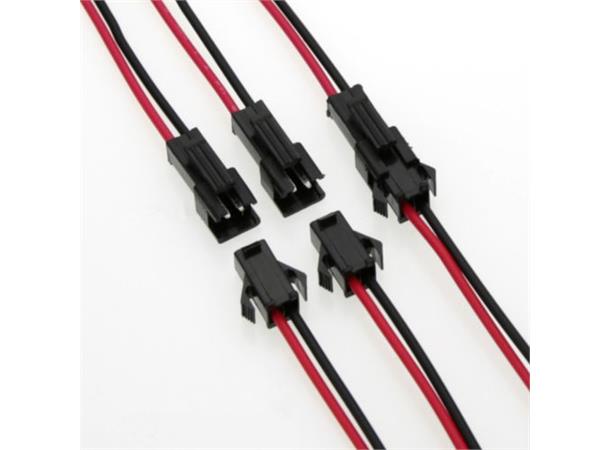 2-pin JST SM Plug + Receptacle Cable Set 10 par - ypperlig til bl.a. LED strips