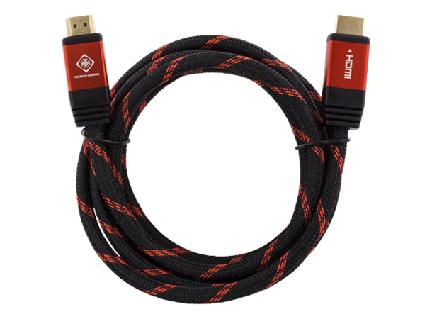 Forsterket HDMI 2.0 kabel rød&svart 2 m 2m, 4Kx2K@60Hz, HDCP 2.2, ARC