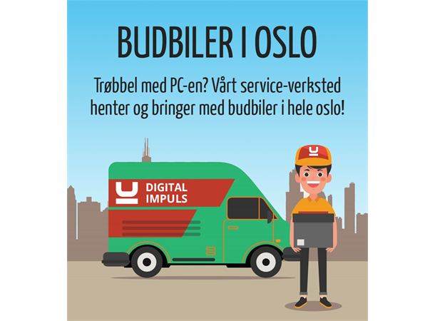 Hente og levere på døra i Oslo BUD Vi henter og leverer PC-en rett hjem!