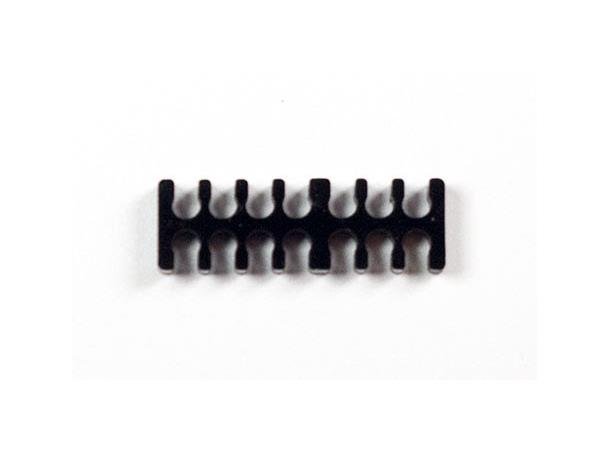 Kabelkam for 14 pins kabel (8+6-pin) 2x7 Ø4mm spor, svart akryl