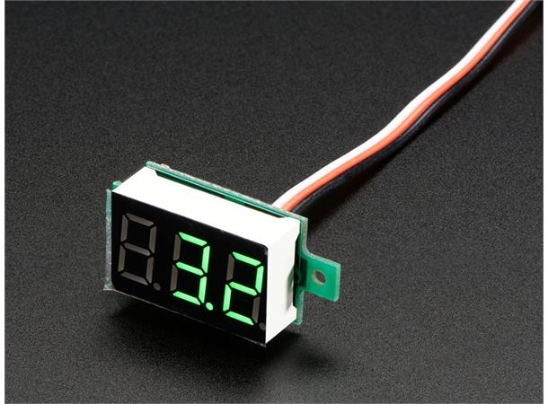 Mini voltmeter 0-99.9 VDC, 3-pols,