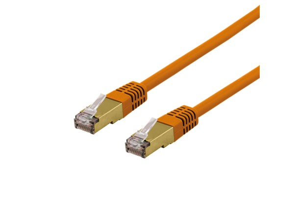 Nettverkskabel S/FTP Cat6a 0,3m orange 0,3m, 500MHz Delta-certified, PIMF, LSZH