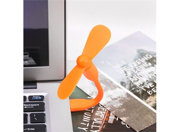USB-vifte med svanehals (12 cm), oransje Fleksibel og snerten liten vifte