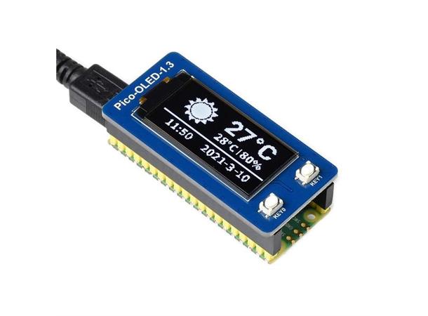 1.3" OLED Skjerm Modul For Raspberry Pi Pico
