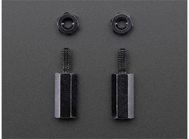 Brass M2.5 Standoffs (11mm) for Pi HATs Black Plated - Pack of 2