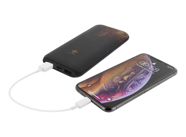 Deltaco Gaming 10000mAh Power Bank 37Wh, Li-Po, rubber surface, USB-C 18W