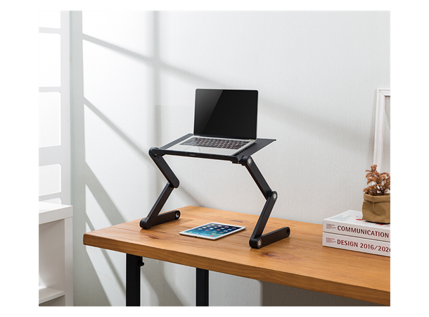 Deltaco Laptopbord høydejustérbart, vippbart, sort