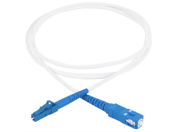 Fiberkabel SC/PC-LC/PC, Hvit, 2m 2m, "Abonnentsnor", 9/OS2/2800, blå/blå