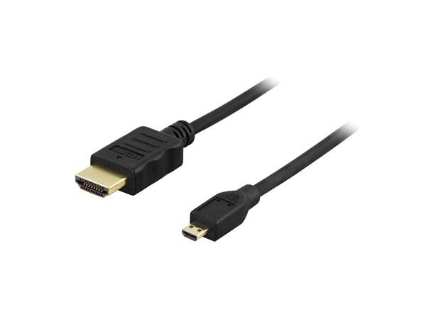HDMI-kabel micro-HDMI-HDMI 5m 5m, svart, 4K Ultra HD, CEC, DTS-HD