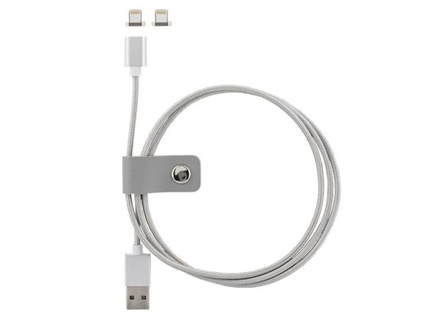 Magnetisk USB-Lightning data/lade-kabel 1m, 2.4A, to magnetiske kontakter