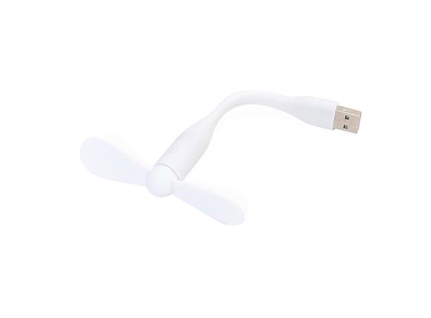 USB-vifte med svanehals (12 cm), hvit Fleksibel og snerten liten vifte