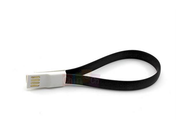 USB 2.0 kabel A - micro-B M/M flat 0,2m 0,2m, USB til Micro USB, sort/hvit