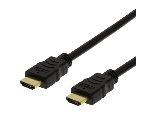 HDMI-kabel (HDMI 2.0), rund, svart, 2m 2m, 4K UHD (3840 x 2160p at 60 Hz)