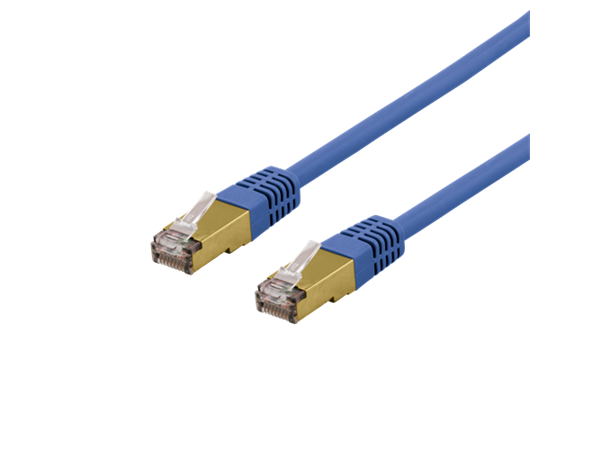 Nettverkskabel S/FTP Cat6a 0,5m blå 0,5m, 500MHz Delta-certified, PIMF, LSZH