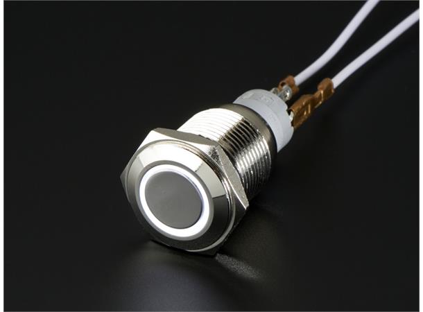 Rugged Metal On/Off Switch With white LED ring