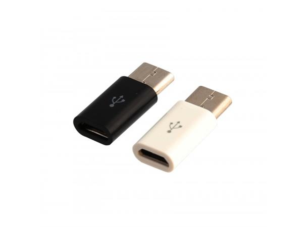 USB-C (M) -> USB 2.0 Micro-B (F), Black - bruk vanlig ladekabel på usb-c-pluggen