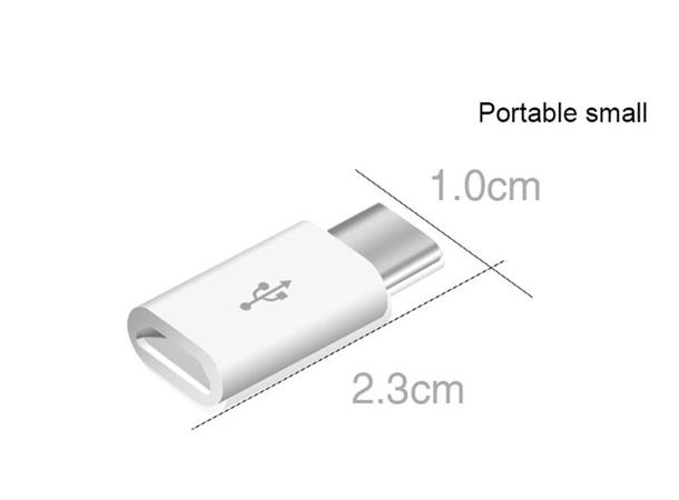 USB-C (M) -> USB 2.0 Micro-B (F), Black - bruk vanlig ladekabel på usb-c-pluggen