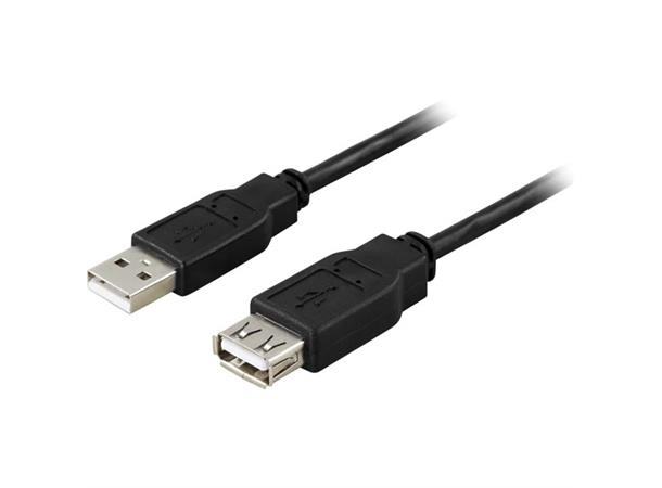 USB 2.0 forlengerkabel A-A M/F 0,5m 0,5m,Vanlig USB-forlengningskabel, Svart