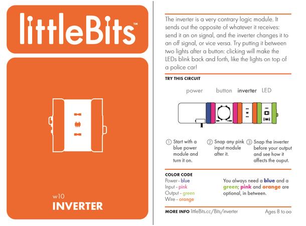 littleBits Inverter "Whatever" - sends out opposite signal